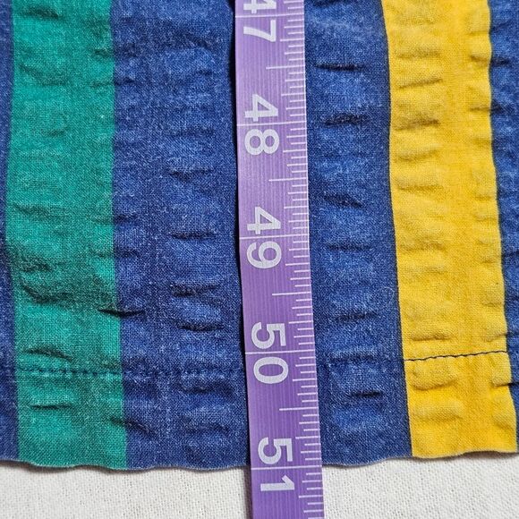 Saybury Vintage Medium Blue Stonewashed Seersucker Stiped Zip Front Robe - Picture 12 of 12